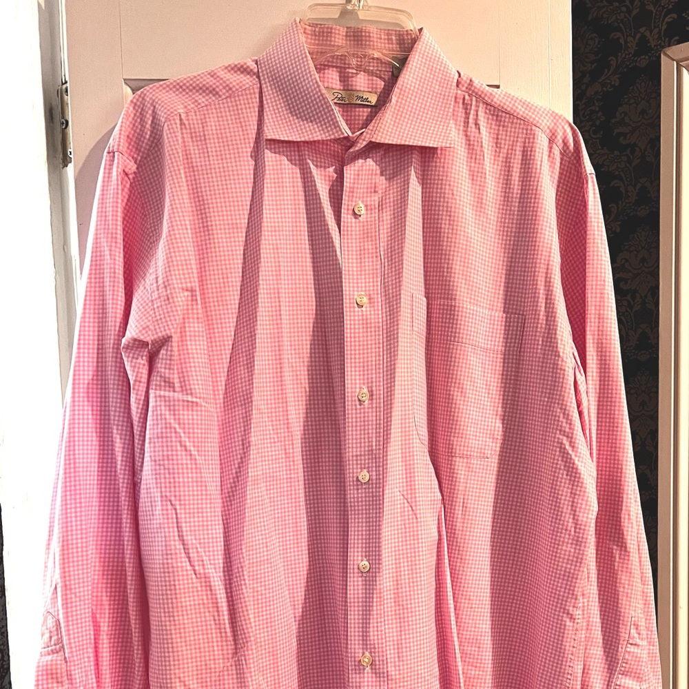 Peter Millar - Men’s Size L- Pink Gingham button down